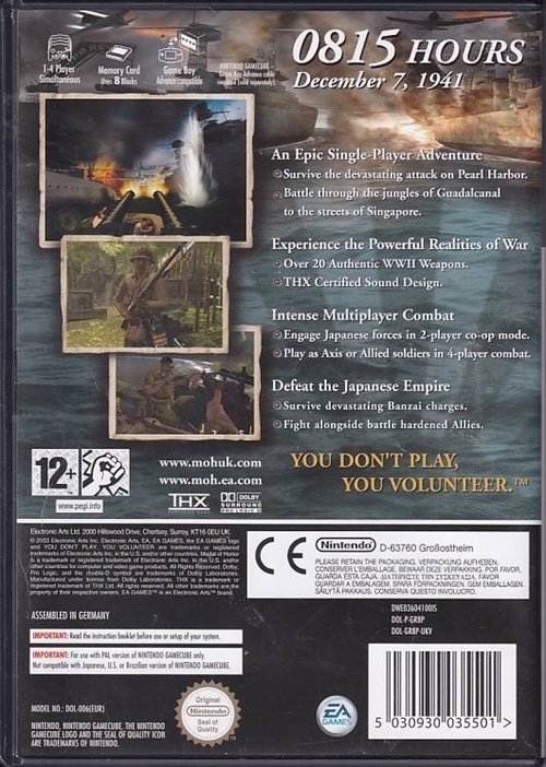 Medal of Honor Rising Sun - GameCube (B Grade) (Genbrug)